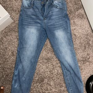 High Waist Blue Jeans